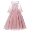 Chic / Beautiful Candy Pink Evening Party Flower Girl Dresses 2022 Ball Gown Scoop Neck Beading Pearl Lace Flower Sequins Long Sleeve Floor-Length / Long Flower Girl Dresses