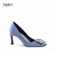 Elegante Grau Ball Strass Satin Pumps 2025 7 cm Stilettos Quadratische Zehe Pumps Hochhackige