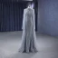High-end Grey Handmade  Beading Sequins Evening Dresses 2023 Trumpet / Mermaid High Neck Long Sleeve Floor-Length / Long Evening Party Formal Dresses