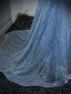 Sexy Bleu Ciel Paillettes Robe De Soirée 2023 Trompette / Sirène Bustier Sans Manches Dos Nu Train De Balayage Soirée Robe De Ceremonie