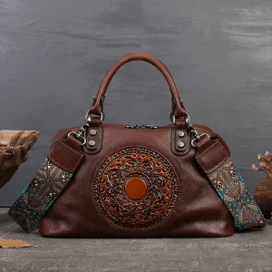 Vintage Koffie Leer Totem Dames Tassen Handtas 2023 Straatkleding