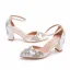 Élégant Blanche Faux Diamant Chaussure De Mariée 2023 Bride Cheville 7 cm Talons Aiguilles À Bout Pointu Mariage Sandales Talons Hauts