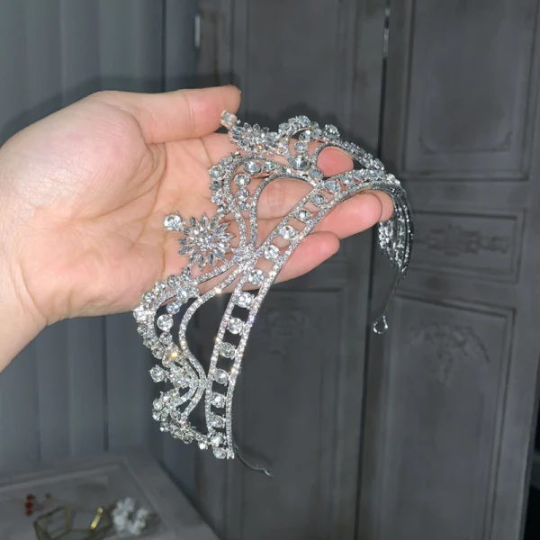 Sjarmerende Sølv Rhinestone Zirkon Bryllup Har Tilbehor Tiara 2022 Legering Tiara