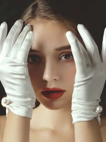 Białe Styl Audrey Hepburn Perła Kokarda Satyna Ślub Rękawiczki Ślubne 2025