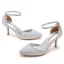 Bling Bling Gold Pailletten Abend Damenschuhe 2024 Knöchelriemen 7 cm Stilettos Spitzschuh Sandaletten Hochhackige