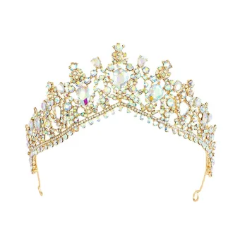 Mote Hvit Krystall Rhinestone Bryllup Tiara Har Tilbehor 2022 Legering