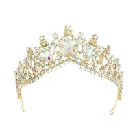 Mode Vita Kristall Rhinestone Bröllop Tiara Brud Huvudbonad 2022 Legering
