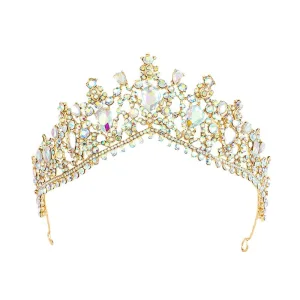 Mode Weiß Kristall Strass Hochzeit Tiara Haarschmuck Braut 2022 Legierung
