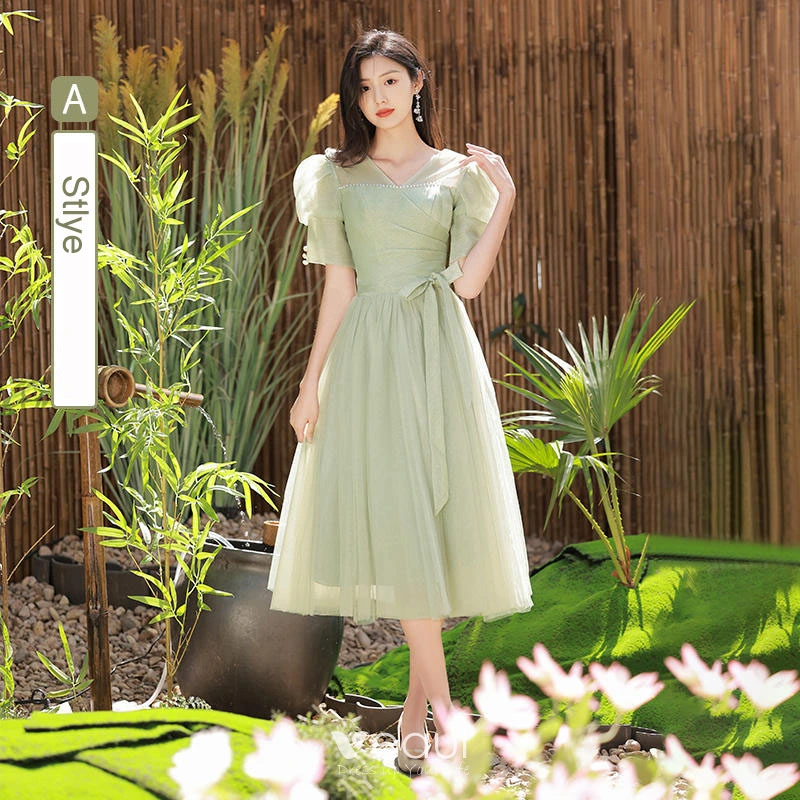 Dusky green clearance bridesmaid dresses