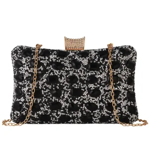 Fashion Black Rhinestone Evening Party Clutch Bags 2023