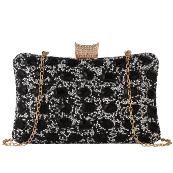 Fashion Black Rhinestone Evening Party Clutch Bags 2023