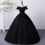 Elegant Black Sequins Prom Dresses Ball Gown 2023 Off-The-Shoulder Short Sleeve Backless Floor-Length / Long Formal Dresses