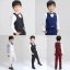 Black Long Sleeve Boys Wedding Suits 2022 Coat Pants Shirt Vest