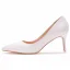 Modest / Simple White 7 cm Stiletto Heels Pointed Toe Prom Pumps High Heels 2024
