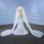 Luxury / Gorgeous Ivory Handmade  Beading Sequins Pearl Wedding Dresses 2022 Trumpet / Mermaid Scoop Neck Long Sleeve Backless Sweep Train Wedding
