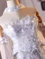 Scintillantes Sexy Argenté Perle Paillettes Robe De Soirée 2026 Trompette / Sirène Bustier Manches Courtes Dos Nu Longue Robe De Ceremonie