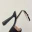 Schöne Schwarz Strass Schleife Abend Sandalen Damen 2023 Knöchelriemen 13 cm Stilettos Spitzschuh Sandaletten Hochhackige