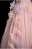Chic / Beautiful Blushing Pink Appliques Pearl Prom Dresses 2025 A-Line / Princess Off-The-Shoulder Short Sleeve Backless Floor-Length / Long Prom Formal Dresses