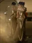 Sparkly Gold Sequins Evening Dresses 2024 Trumpet / Mermaid Off-The-Shoulder Sleeveless Backless Floor-Length / Long Evening Party Formal Dresses