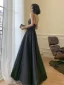 Sexy Noire Robe De Soirée 2022 Princesse Encolure Carrée Sans Manches Dos Nu Soirée Longue Robe De Cérémonie