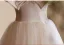 Chic / Beautiful Champagne Prom Dresses 2024 A-Line / Princess V-Neck Bow Sleeveless Backless Floor-Length / Long Prom Formal Dresses
