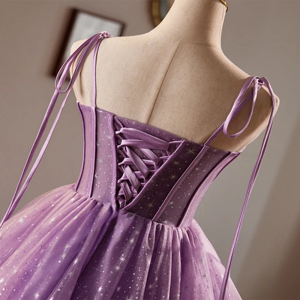 Chic Beautiful Lilac Glitter Sequins Short Corset Homecoming Graduation Dresses 2024