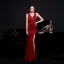 Sexy Black Beading Split Front Evening Dresses 2022 Trumpet / Mermaid V-Neck Sleeveless Backless Floor-Length / Long Evening Party Formal Dresses