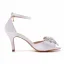 Charmant Weiß Strass Schleife Ball Sandalen Damen 2023 Knöchelriemen 7 cm Stilettos Peeptoes Sandaletten Hochhackige