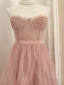 Chic / Beautiful Blushing Pink Cascading Ruffles Prom Dresses 2023 A-Line / Princess Strapless Sleeveless Backless Floor-Length / Long Prom Formal Dresses