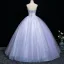 Chic / Beautiful Lavender Lace Flower Appliques Prom Dresses 2025 A-Line / Princess Strapless Sleeveless Backless Floor-Length / Long Formal Dresses