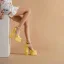 Inhabituel Vert Cocktail Sandales Femme 2022 Faux Diamant Bride Cheville 14 cm Talons Épais Pied Carré Chaussures Femmes Talons Hauts