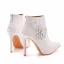 Élégant Blanche Faux Diamant En Dentelle Fleur Mariage Bottes Femme 2025 11 cm Talons Aiguilles À Bout Pointu Chaussure De Mariée
