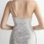 Sexy Schwarz Pailletten Gespaltete Front Abendkleider Meerjungfrau 2024 One-Shoulder Ärmellos Rückenfreies Lange Abend Festliche Kleider