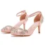 Sexy Silber Strass Brautschuhe 2023 7 cm Stilettos Knöchelriemen Spitzschuh Hochzeit Sandaletten Hochhackige