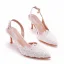 Chic / Beautiful White Summer Lace Flower Wedding Shoes 2022 7 cm Stiletto Heels Pointed Toe Wedding Sandals High Heels