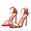 Sexy Rot Abend Sommer Sandalen Damen 2023 11 cm Stilettos Knöchelriemen Peeptoes Sandaletten Hochhackige