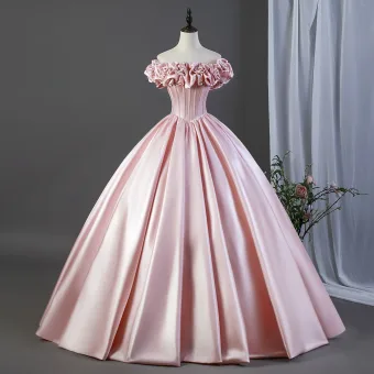 Prom Dresses Formal Dresses Prom Dresses Blushing Pink Crossed Straps Backless Ruffle Floor Length Long Satin Off The Shoulder Prom Fall Spring Summer Short Sleeve Lovely Ball Gown 2026
