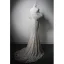 Simple Blanche Perle Dentelle Fleur Légère Robe De Mariée 2024 Trompette / Sirène De l'épaule Manches Courtes Dos Nu Train De Balayage Mariage