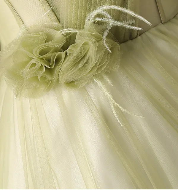 Elegant Sage Green Appliques Prom Dresses 2024 Ball Gown Strapless Sleeveless Backless Floor-Length / Long Prom Formal Dresses