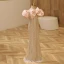 Sparkly Gold Sequins Birthday Flower Girl Dresses 2023 Trumpet / Mermaid Scoop Neck Puffy Short Sleeve Bow Floor-Length / Long Flower Girl Dresses