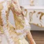 Vintage / Retro Medieval Gold Printing Bow Lace Flower Prom Dresses 2025 Ball Gown Square Neckline Bell sleeves Floor-Length / Long Formal Dresses