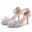 Charmant Multifarben Strass Kristall Brautschuhe 2022 7 cm Stilettos Spitzschuh Hochzeit Sandaletten Hochhackige