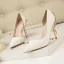 Charming White Metal Flower Glitter Wedding Shoes 2024 10 cm Stiletto Heels Pointed Toe Wedding High Heels PU