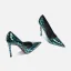 Overdreven Zwarte Goud Luipaard Print Avond Pumps 2025 Leer 10 cm Naaldhakken / Stiletto Spitse Neus Pumps Hoge Hakken