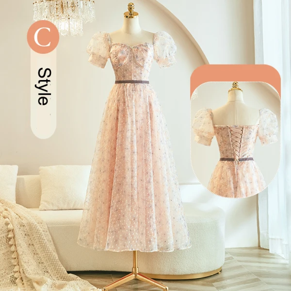 Chic / Beautiful Blushing Pink Beading Bridesmaid Dresses 2023 A-Line / Princess Short Sleeve Backless Sash Floor-Length / Long Bridesmaid Dresses