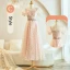 Chic / Beautiful Blushing Pink Beading Bridesmaid Dresses 2023 A-Line / Princess Short Sleeve Backless Sash Floor-Length / Long Bridesmaid Dresses