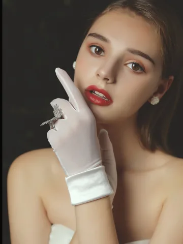 Vintage Retro White Satin Wedding Bridal Gloves 2025