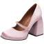 Vintage / Retro Yellow Prom Satin Pumps 2024 10 cm Thick Heels Square Toe Pumps High Heels