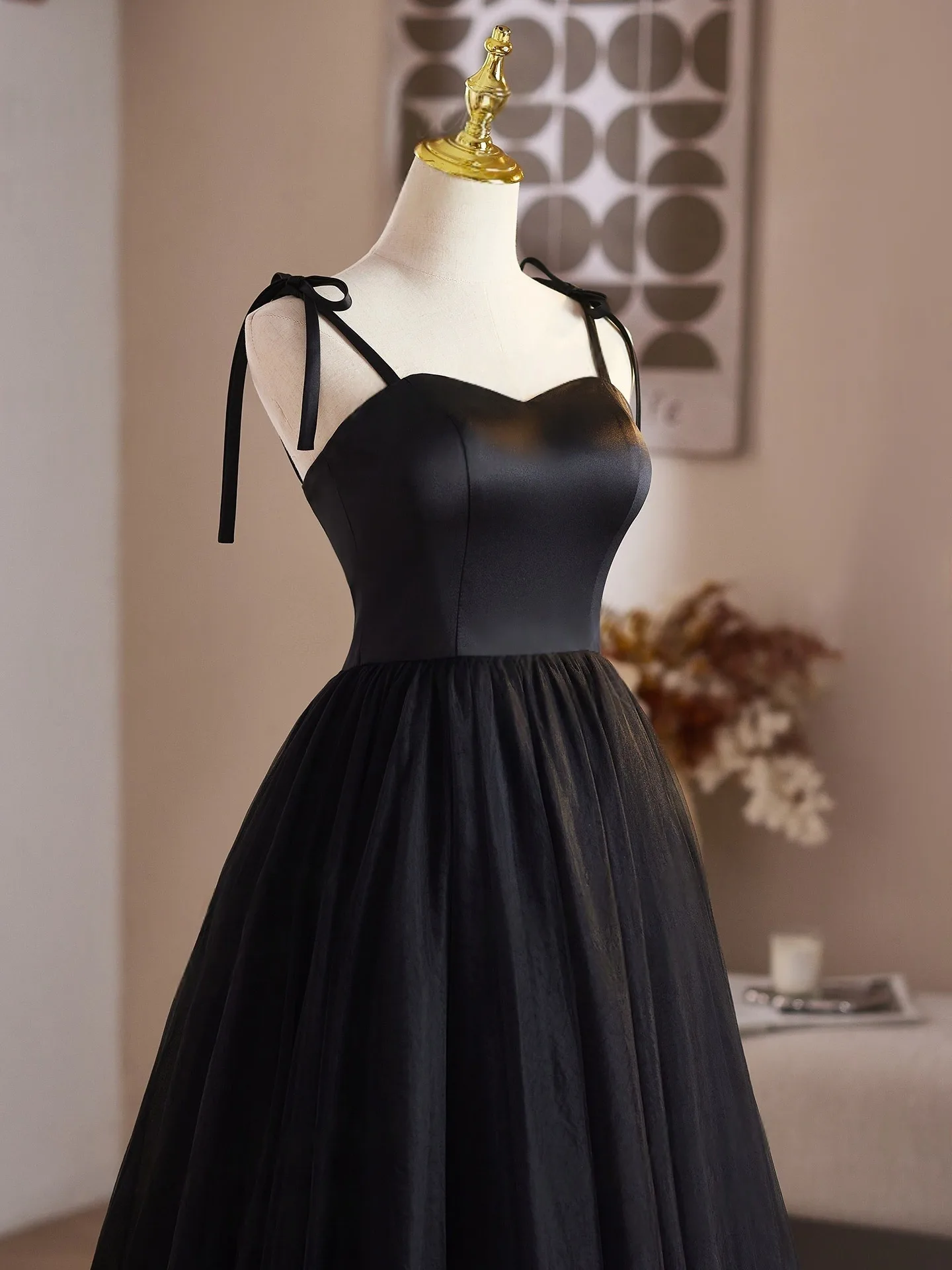 Audrey Hepburn Style Black Prom Dresses 2025 A-Line Princess Spaghetti Straps Sleeveless