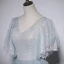 Fashion Sky Blue Sequins Prom Dresses 2022 A-Line / Princess V-Neck Short Sleeve Backless Floor-Length / Long Prom Formal Dresses